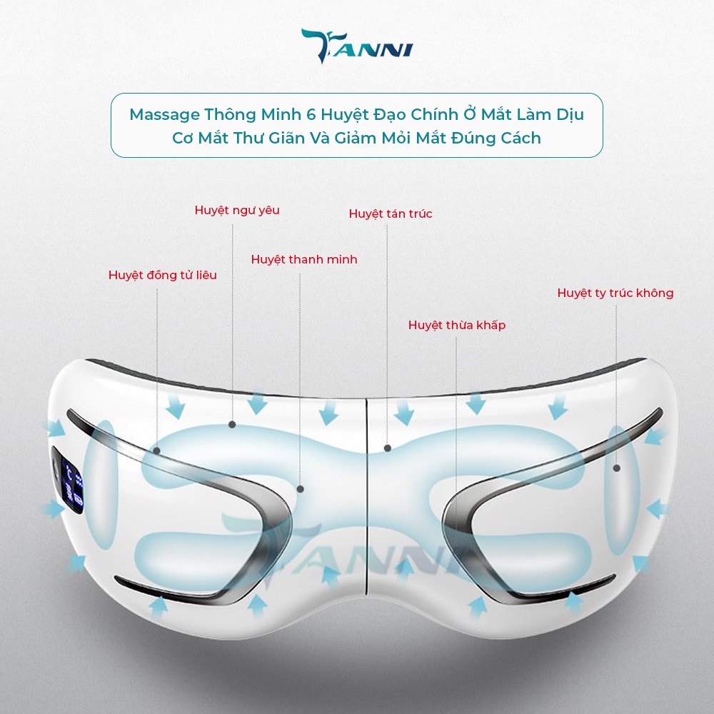 Máy Massage Mắt EYE V3 Cao Cấp, Máy Mát Xa Mắt Thư Giãn Giảm Thâm Mắt 5 Chế Độ Mát Xa Mặt