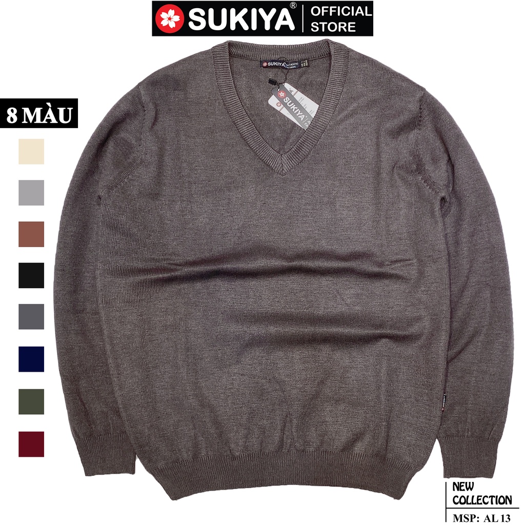 Áo Nam Cổ Tim SUKIYA Japan Nhiều Màu, Đủ Size Chất Sợi Lông thỏ Mềm mại AL13