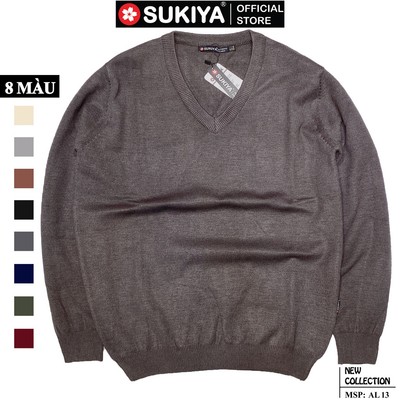 Áo Nam Cổ Tim SUKIYA Japan Nhiều Màu, Đủ Size Chất Sợi Lông thỏ Mềm mại AL13