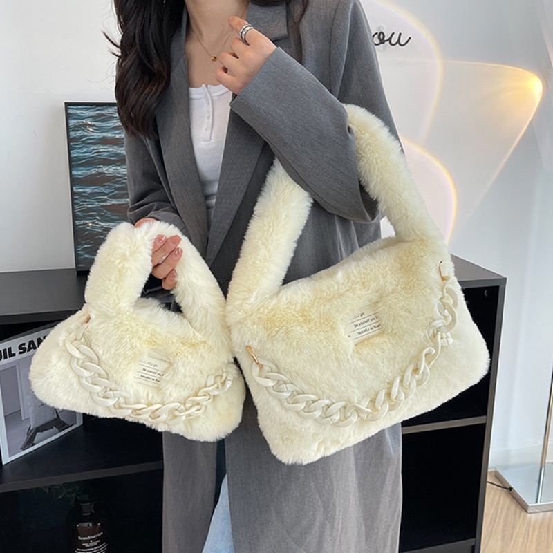 Túi Đeo Vai Bằng acrylic Phủ Lông Phong Cách Hàn Quốc Thời Trang