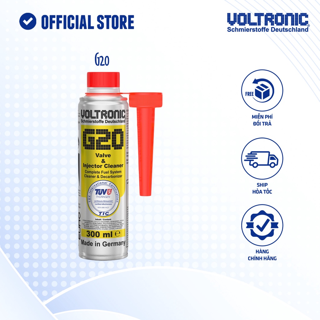 PHỤ GIA VỆ SINH HỆ THỐNG XĂNG NHẬP KHẨU VOLTRONIC G20 VALVE AND INJECTOR CLEANER 50ml