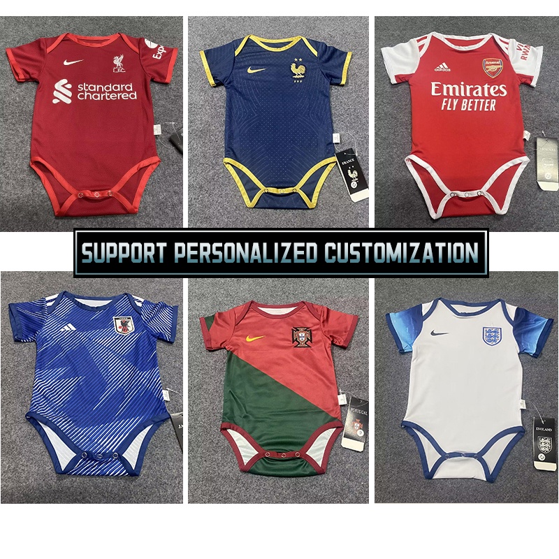 Áo Bóng Đá Một Mảnh Cho Trẻ Em Arsenal / Pháp / Liverpool / Bồ Đào Nha / Nhật Bản / Anh / Anh 22-23 Size S-2XL