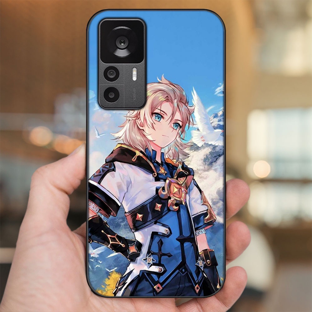Ốp lưng Xiaomi 12T viền đen in hình Albedo Genshin Impact