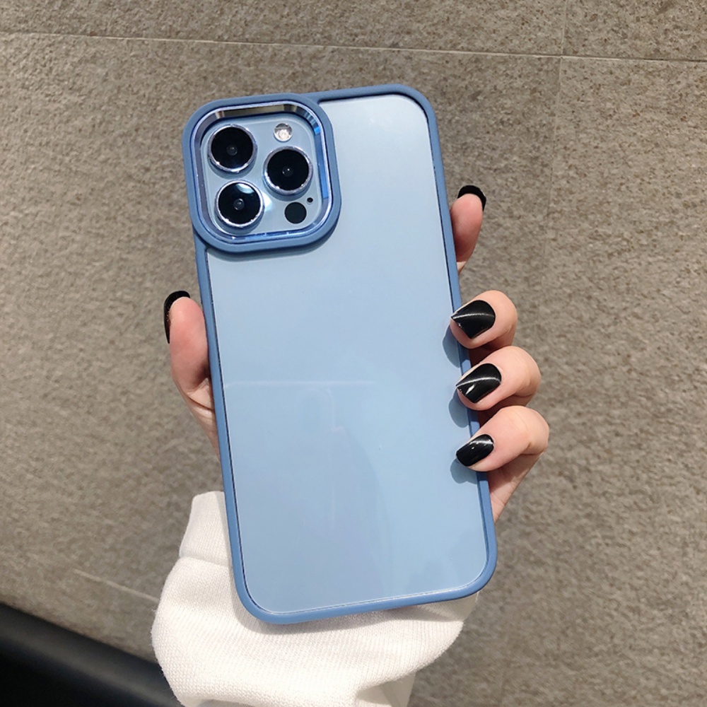 Ốp Điện Thoại TPU Mềm Chống Rơi Trong Suốt Viền Đen Đơn Giản Cho IPhone 14 13 12 11 Pro Max 14 Plus