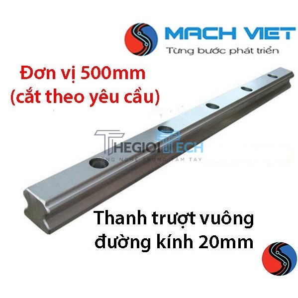 Ray Trượt vuông sản xuất theo chuẩn Hiwin HGR20 (bản 20) đơn vị 500mm