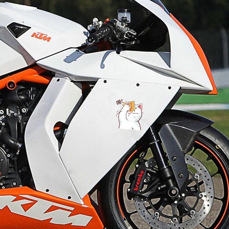 Hl Miếng Dán Trang Trí Xe Hơi / Mũ Bảo Hiểm Hình Chú Mèo May Mắn Dễ Thương