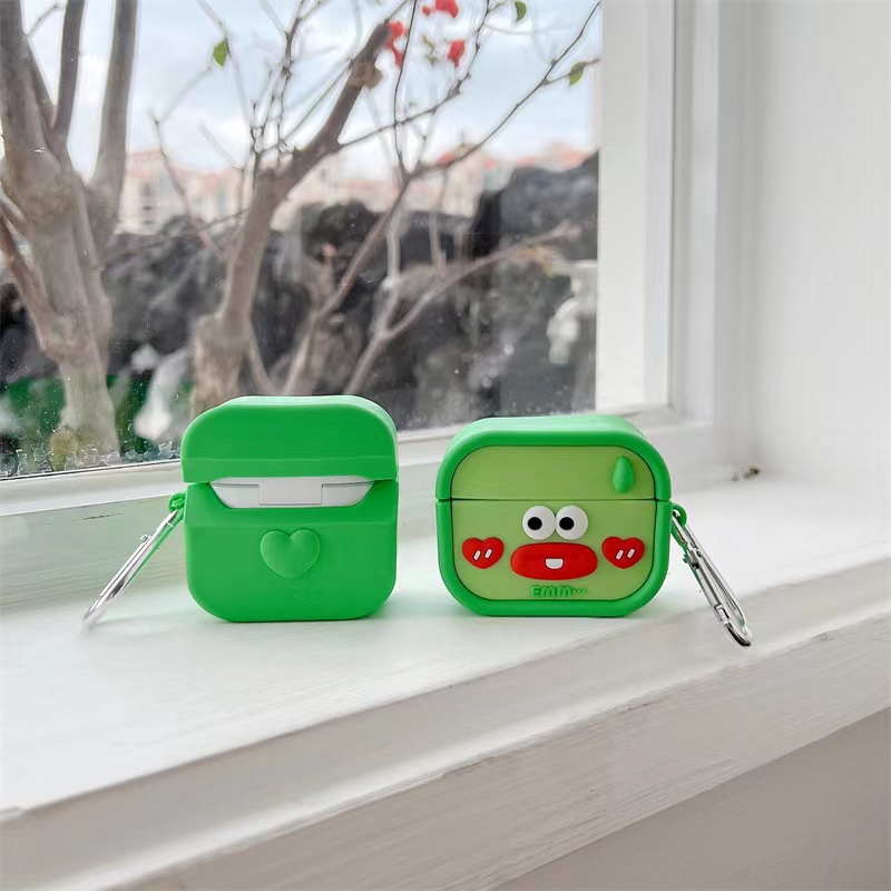 Vỏ Bảo Vệ Hộp Sạc Tai Nghe Baseus W04 Pro W04+ M2 Hình Xúc Xích Hoạt Hình Bằng Silicon Mềm Chống Rơi