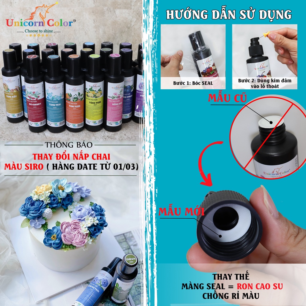 Màu Thực Phẩm Vàng Tươi Unicorn Không Đắng 210gr A07