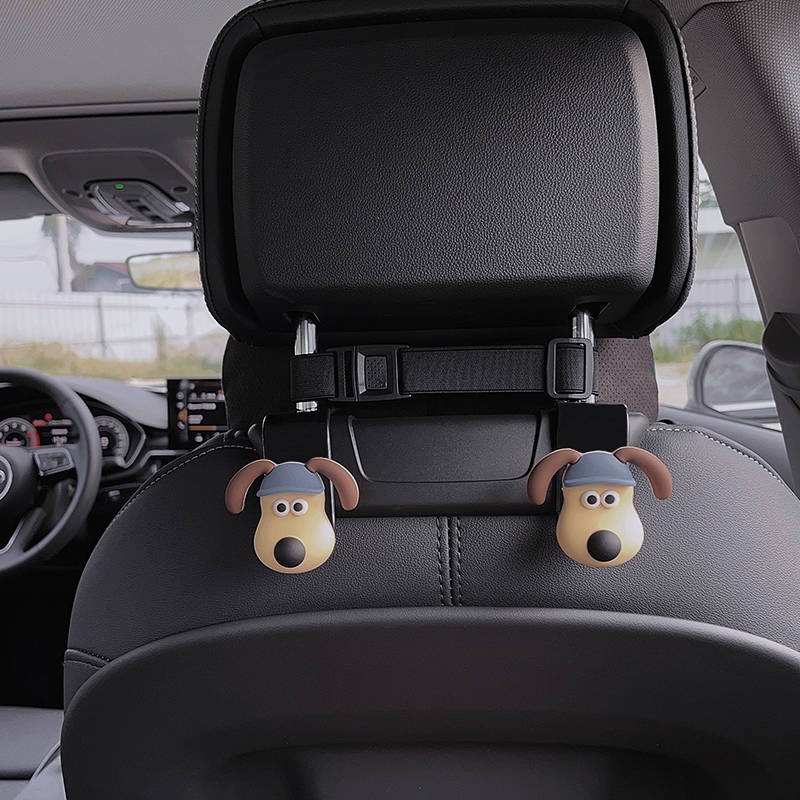 Xiaohongshu Same Style Wallace and Gromit Car Seat Back Hook Car 3D Stereo Car Seat Back Chair Back Storage Decoration xUya