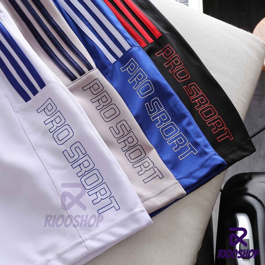 Quần thun nam thể thao thun lạnh 3 đường kẻ sport RPS065 - quần short thun nam Riooshop