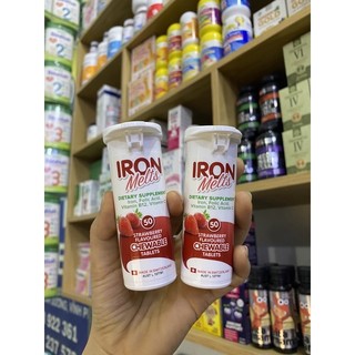 Kẹo sắt ngậm Iron Melts Úc vị dâu hộp 50v