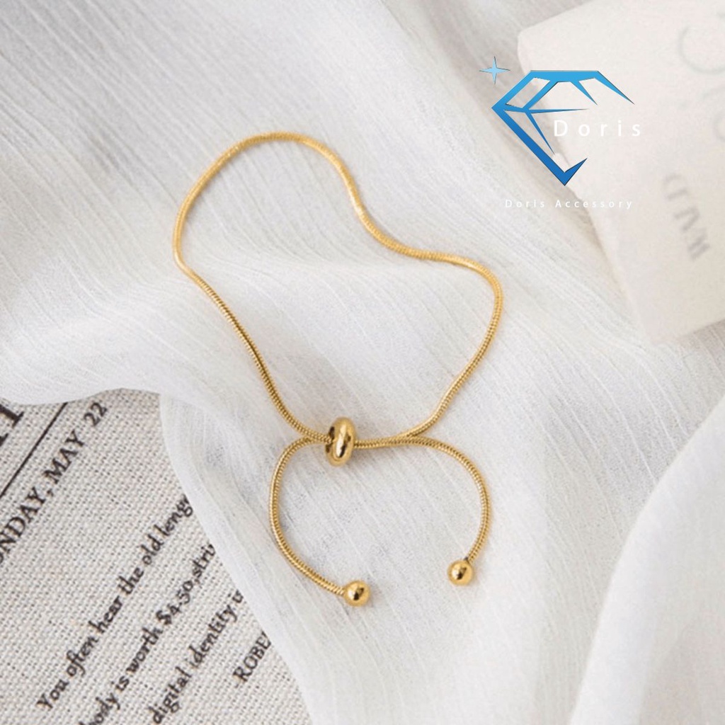 Lắc tay nữ Doris titan nơ dây mì mềm Gold / Silver / Rose Gold H5-211