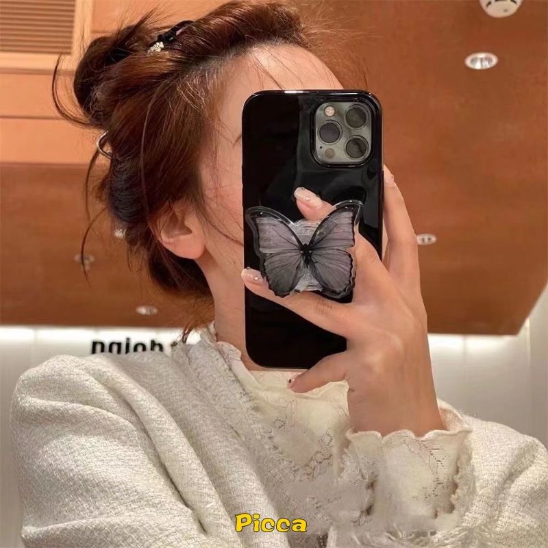 Giá Đỡ Điện Thoại Dạng Nhẫn Đeo Tay Hình Bướm Phong Cách Hàn Quốc