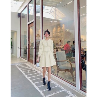 ĐẦM TAY DÀI XOÈ XẾP LY EO