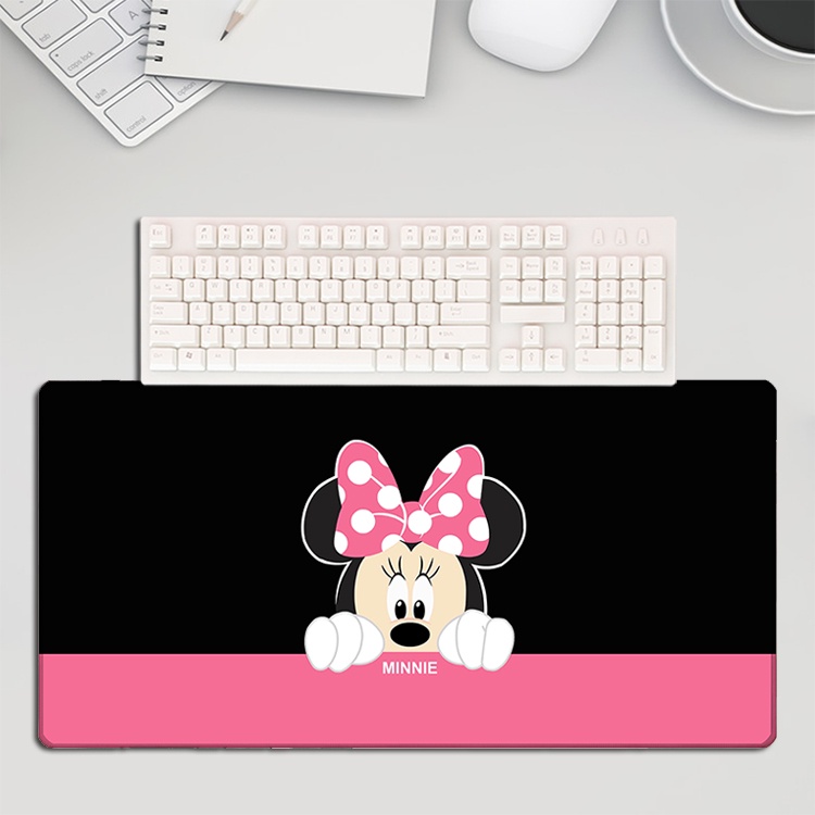 Tấm Lót Chuột Và Bàn Phím Máy Tính Dày Dặn In Hình Chuột Mickey Minnie Dễ Thương