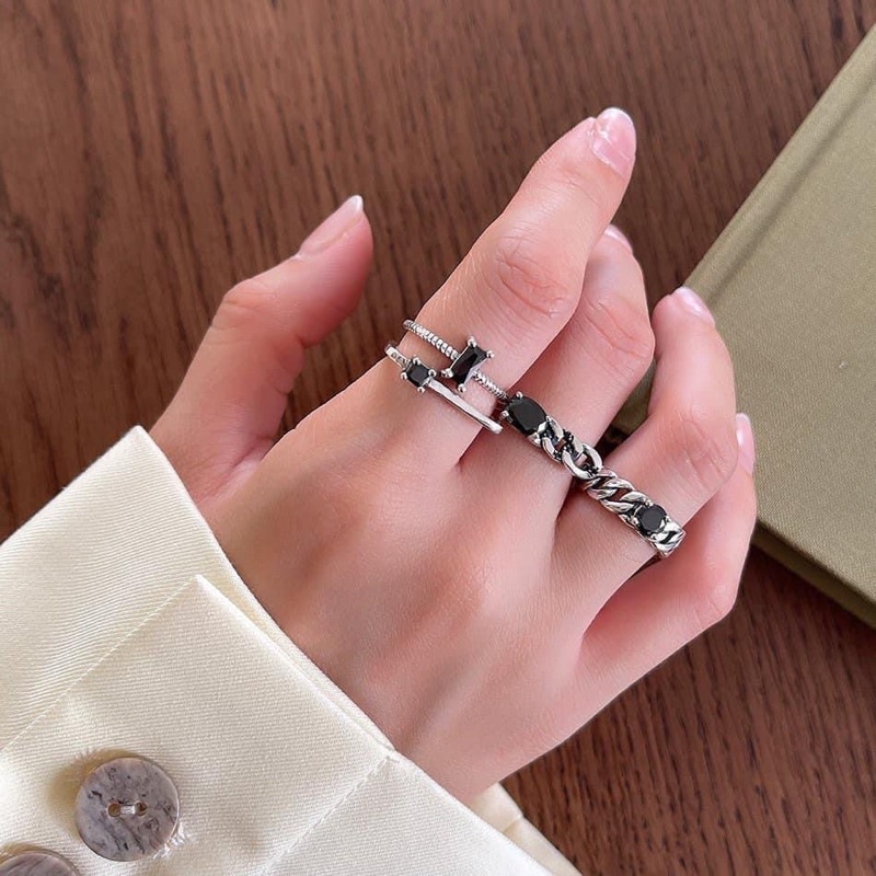 Nhẫn bạc chuẩn 925 Thái Lan cao cấp dáng hở freesize cá tính của nữ - Twinkle Silver