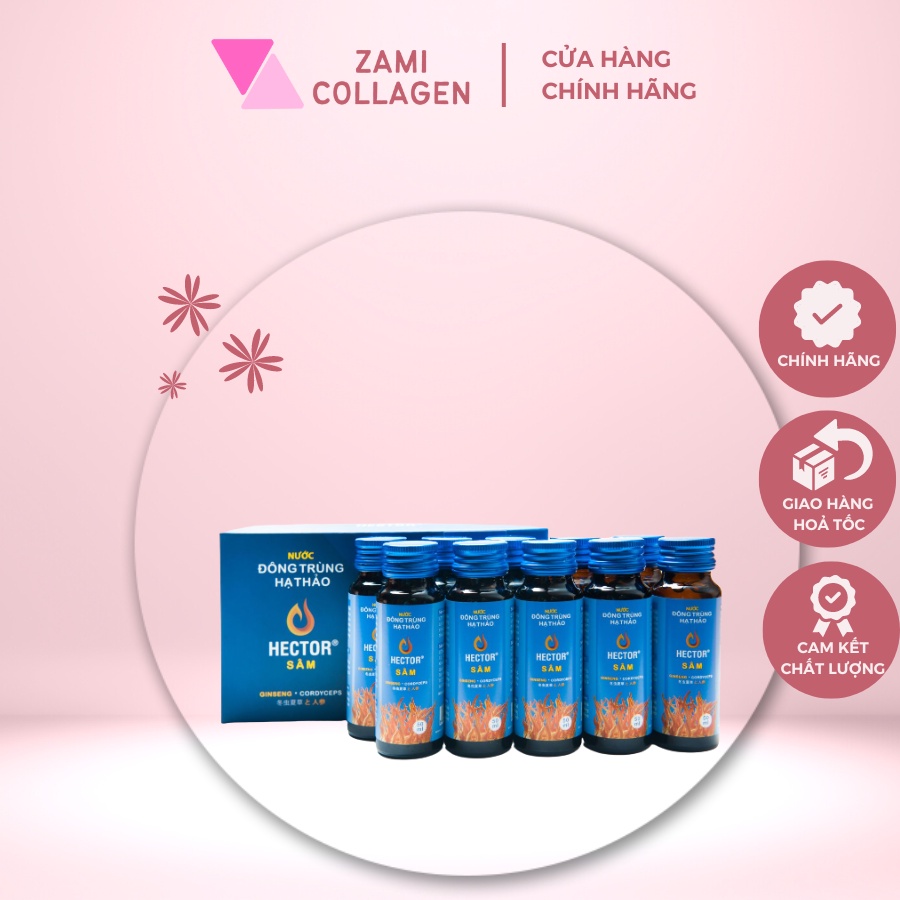 Đông trùng hạ thảo nước uống tăng cường sức khỏe HECTOR Sâm (Hộp 10 chai)