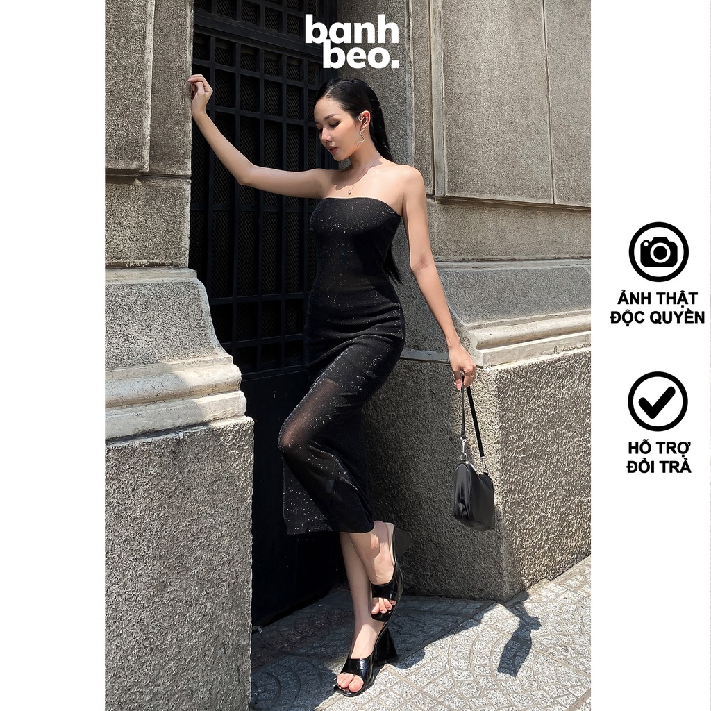 Set áo chân váy- Áo ống body dài xuyên thấu +chân váy ôm BANHBEOCLOTHES SE002