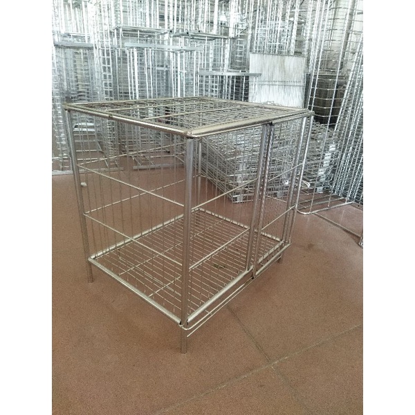 Lồng Chó Inox Mái Vuông
