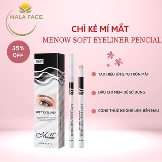 Bút chì kẻ mắt màu trắng không nhũ menow mềm mịn, không thấm nước, bền màu