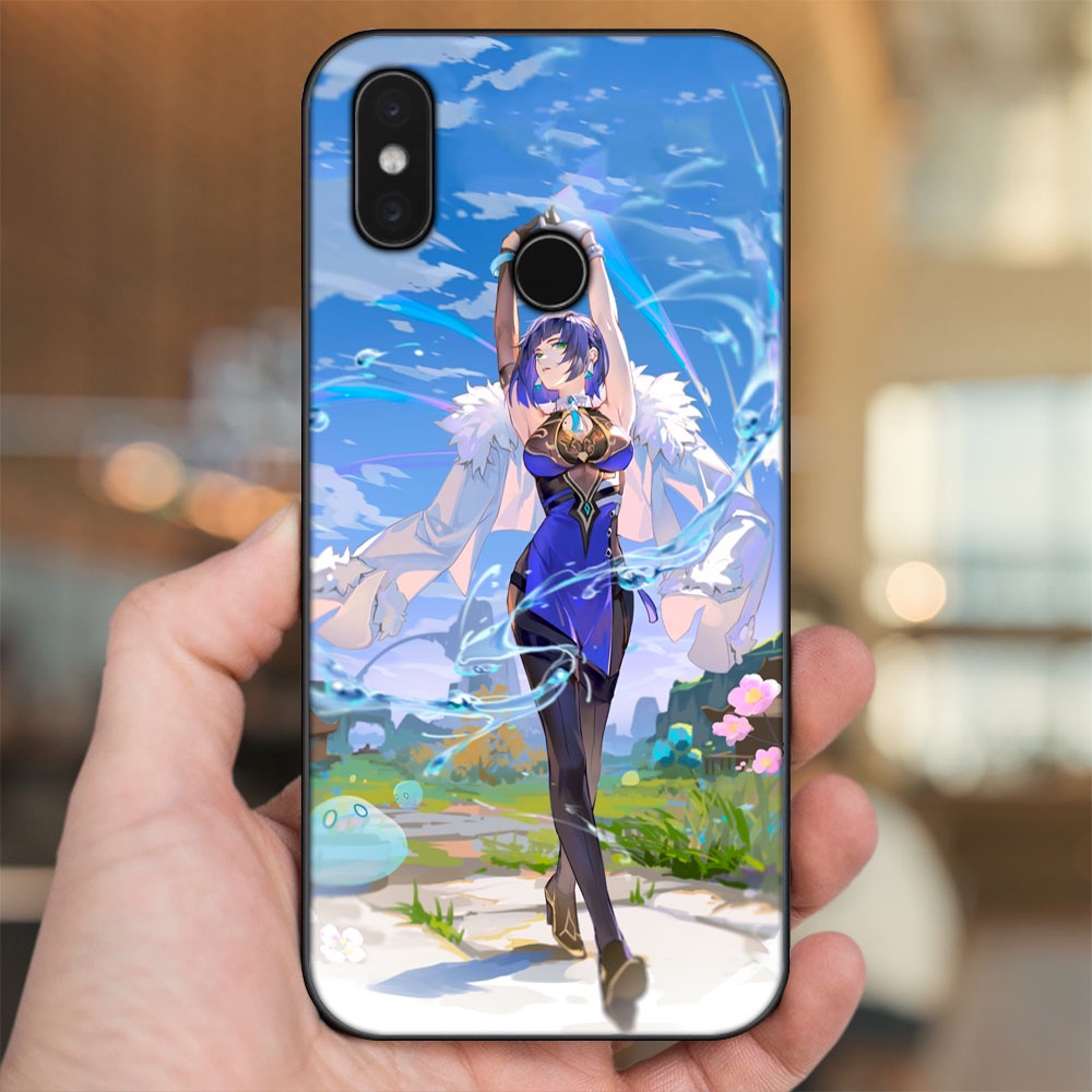 Ốp lưng Xiaomi Mi 8, Mi 8 SE viền đen in hình Yelan Genshin Impact