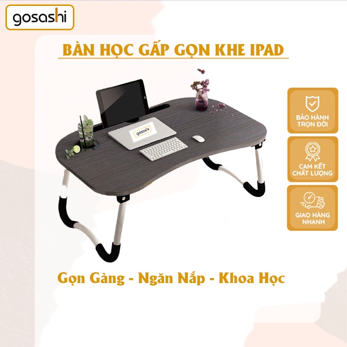 Bàn Học Sinh Gấp Gọn Thông Minh - Khe Cắm Điện Thoại, Máy Tính Bảng, Đựng Cốc