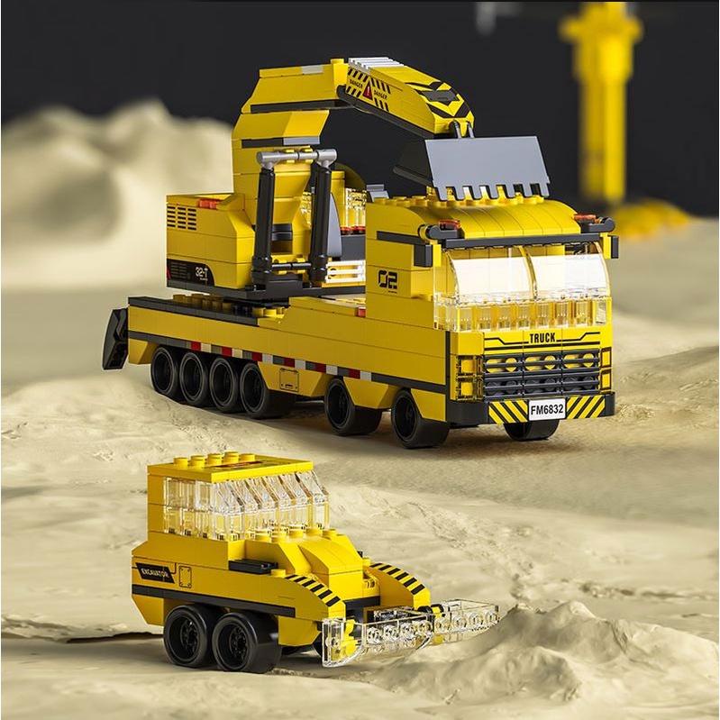 1000 Chi tiết Bộ đồ chơi lắp ghép Mô hình xe múc, xe công trình chất liệu nhựa ABS cao cấp hanhphucmart