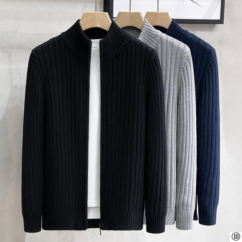 Áo Khoác Cardigan Dáng Rộng Có Khóa Kéo Thời Trang Thu Đông Hàng Mới 2021 Dành Cho Bạn Nam
