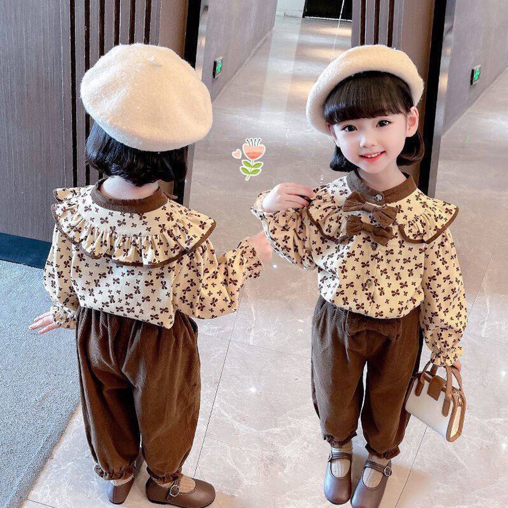 Bộ Dài Tay Cho Bé Gái, Bộ Nơ Cánh Tiên Phong Cách Hàn Quốc Cực Xinh - LILA KIDS