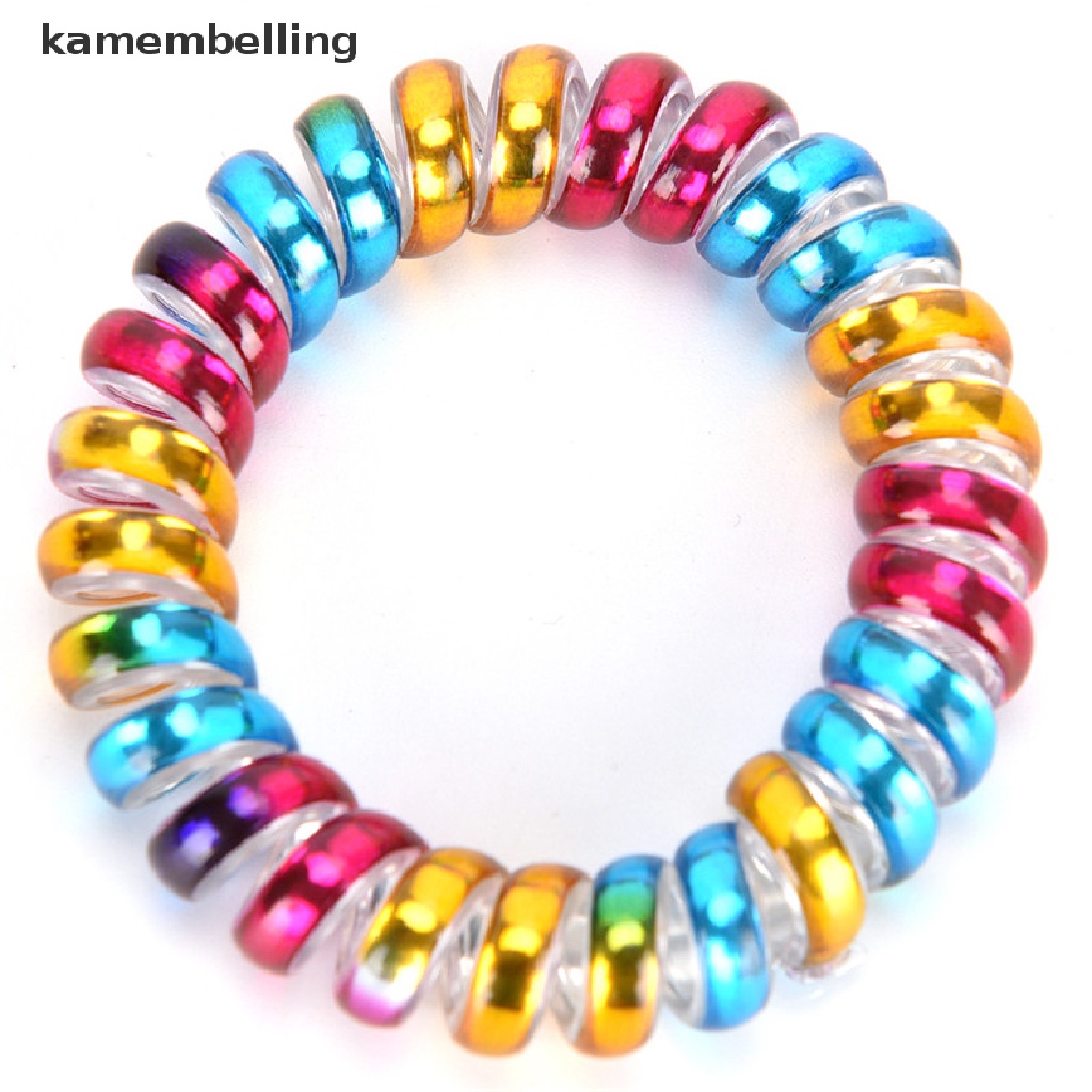 Kamembelling Set 5 Dây Cột Tóc Dạng Xoắn Lò Xo Xinh Xắn