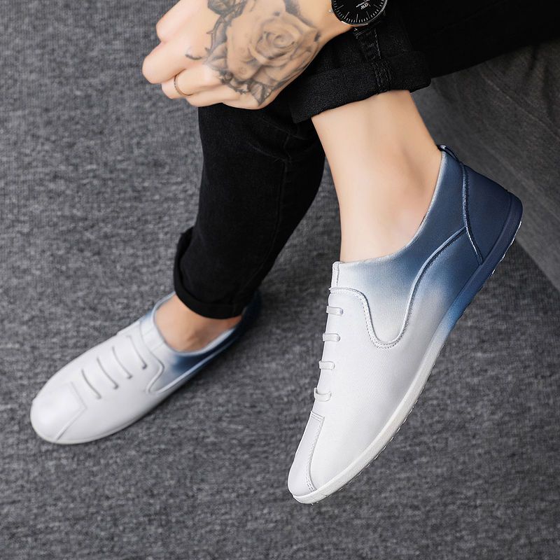 Giày Thể Thao Vải Canvas Màu Trắng Phong Cách Hàn Quốc Mới Cho Nam
