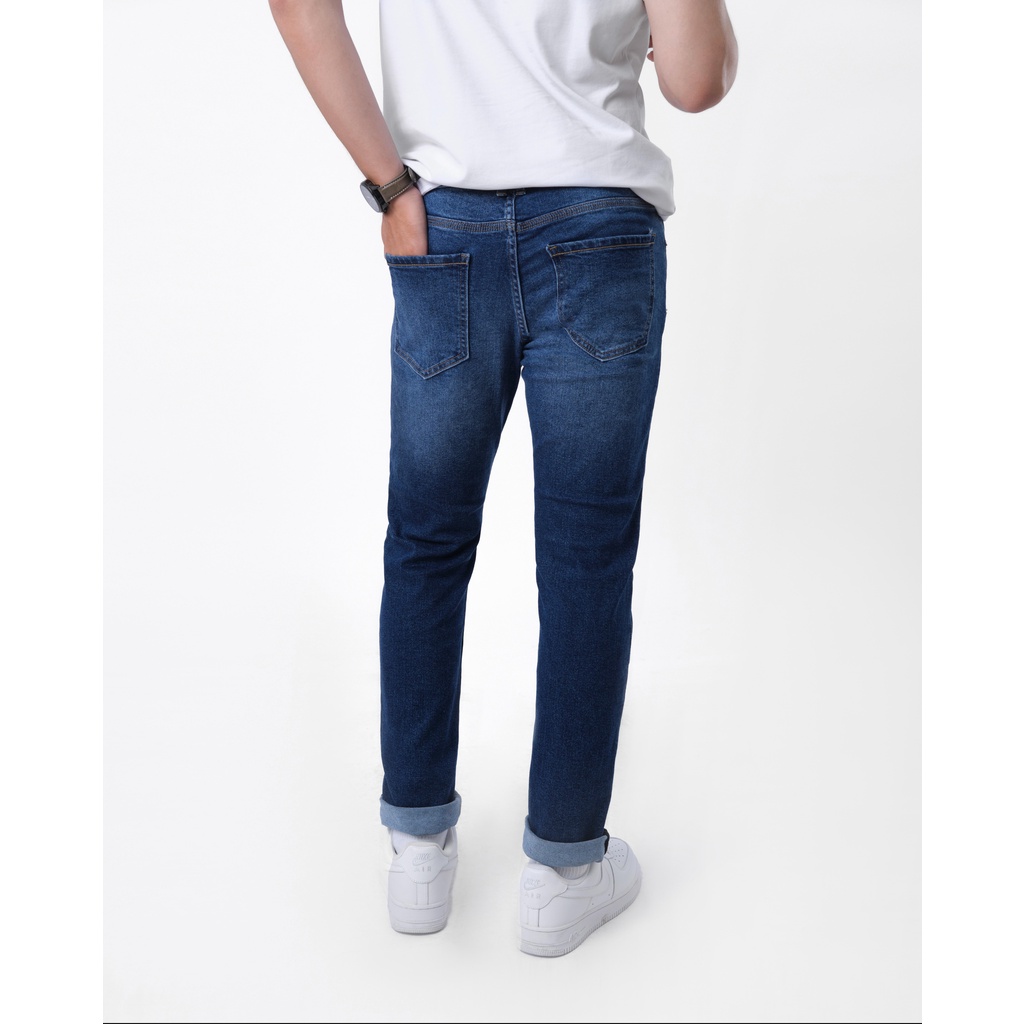 Quần jean nam xanh cao cấp MENFIT 0512 chất denim co giãn nhẹ 2 chiều, chuẩn form, thời trang