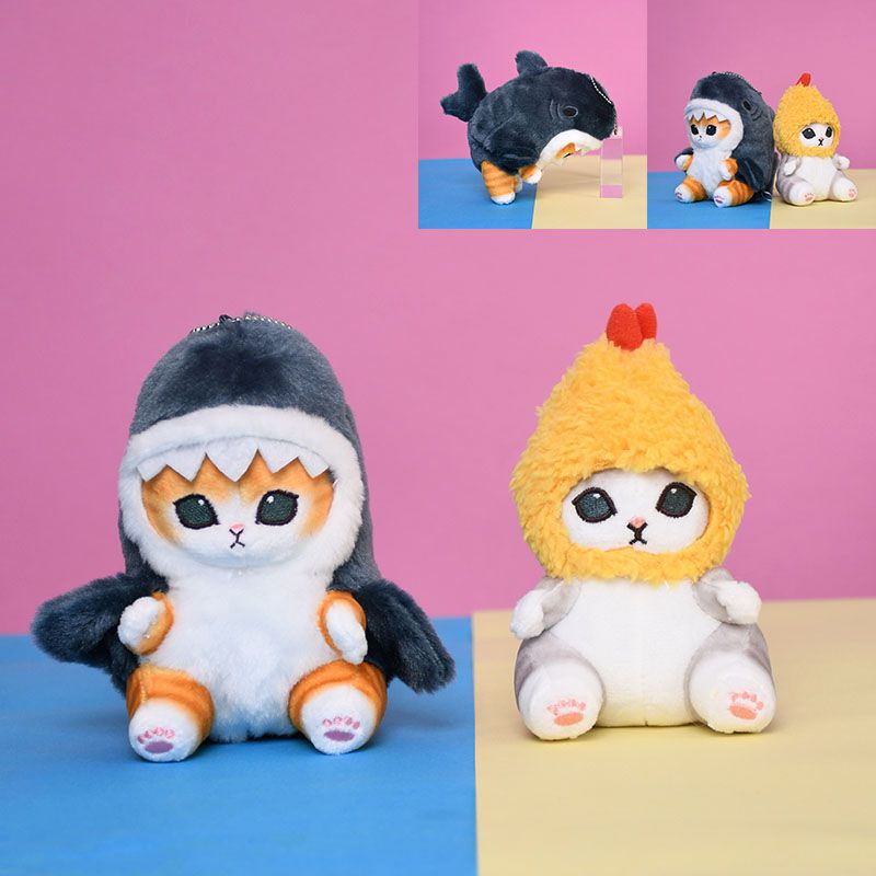 Thú Nhồi Bông Hình Cá Mập 20cm Mềm Mại Trang Trí Túi Xách