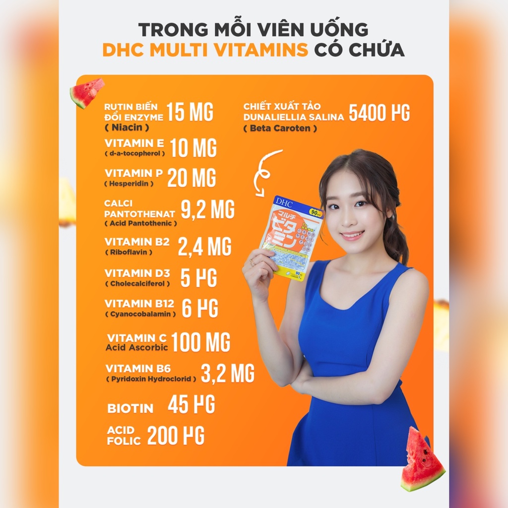 Combo Viên uống DHC Vitamin C và Viên uống Tổng hợp Hỗ Trợ Sức Khoẻ 30 Ngày