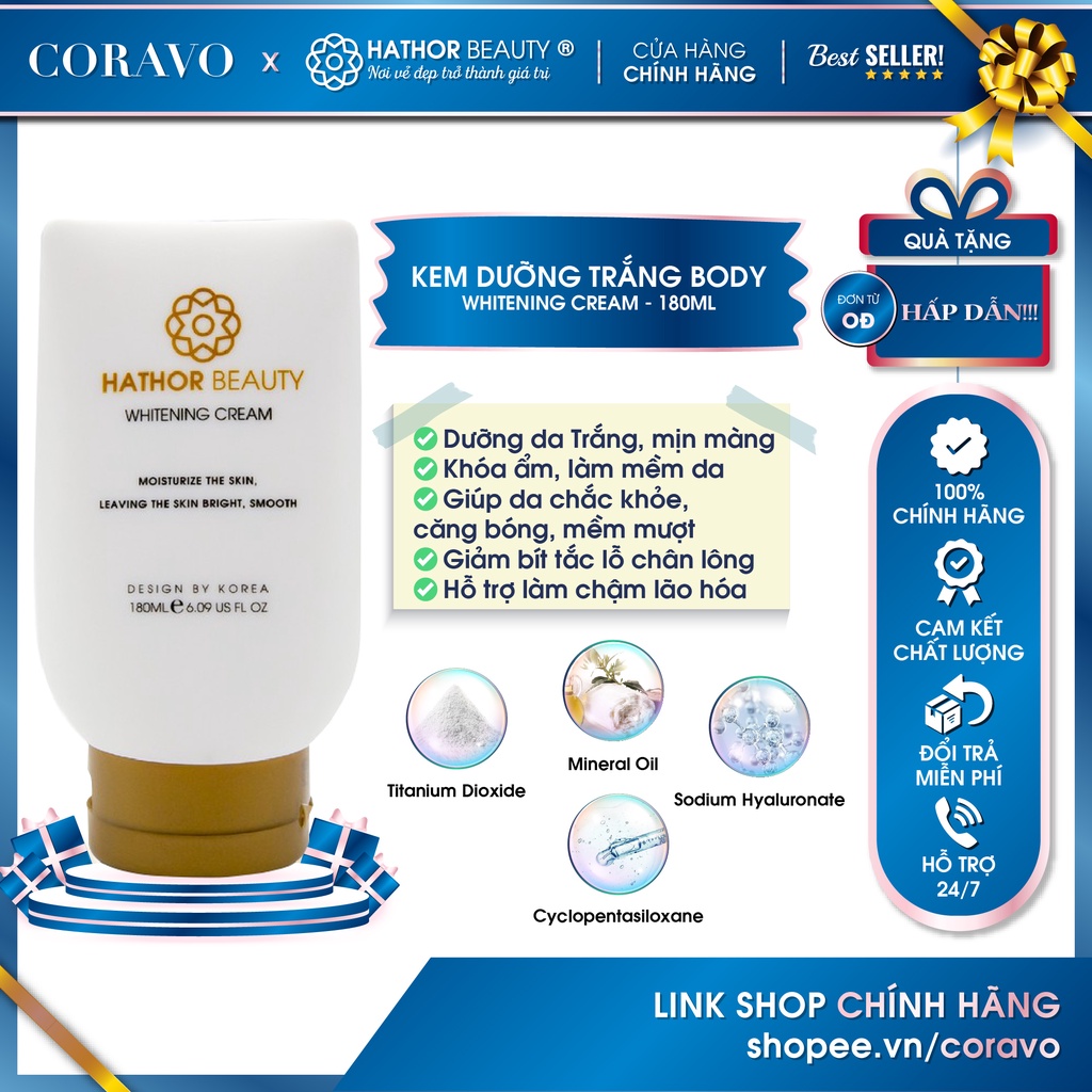 Kem dưỡng trắng body Whitening Cream | Hathor Beauty (Kim Thiên Hoa)