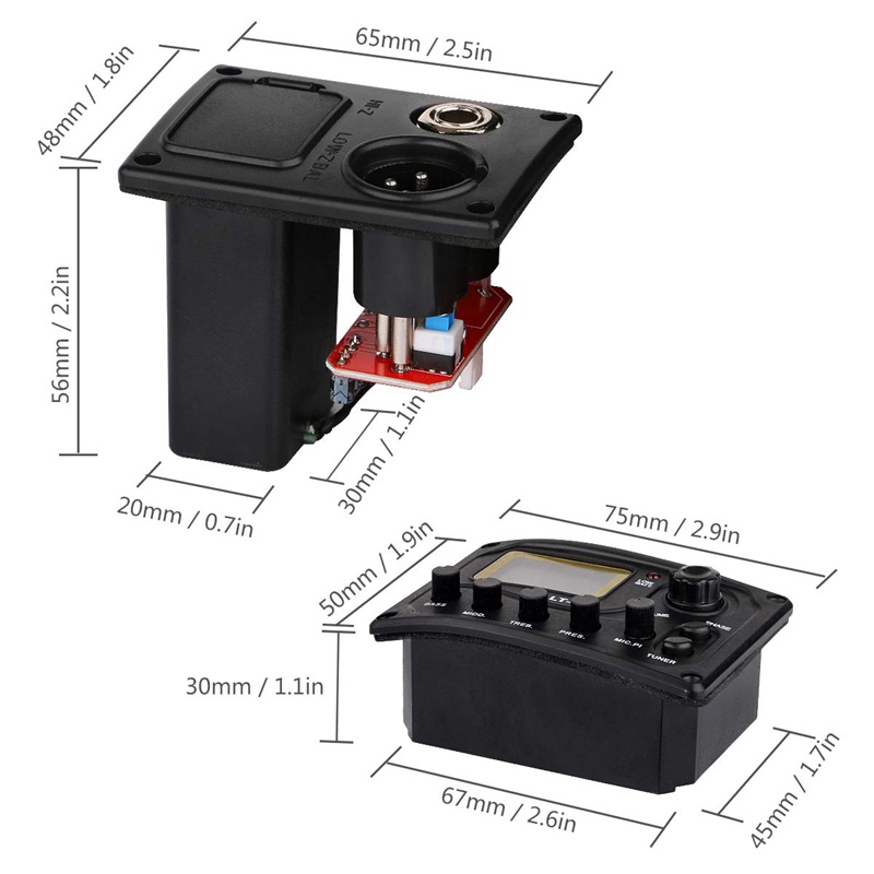 Hệ Thống Khuếch Đại Âm Thanh 5 Băng Tần Eq Có Màn Hình Lcd Và Núm Điều Chỉnh Âm Lượng Cho Đàn Guitar Acoustic