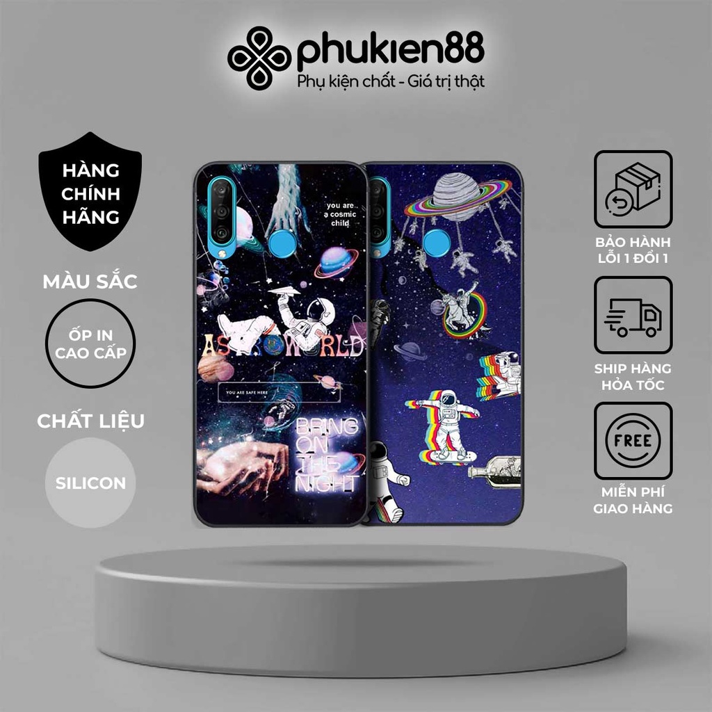 Ốp lưng Huawei Nova 4e / P30 Lite hình phi hành gia phê pha, lang thang trên mây, ốp rẻ bền đẹp