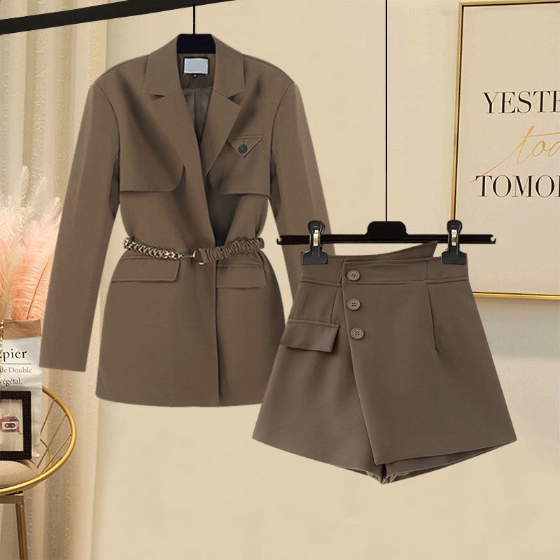 blazer nữ bigsize dày áo khoác hàn quốc Plus Bộ Áo Khoác Vest Phối Chân Váy Ngắn Lưng Cao Cỡ Lớn Thời Trang Mùa Thu 2022 Cho Nữ