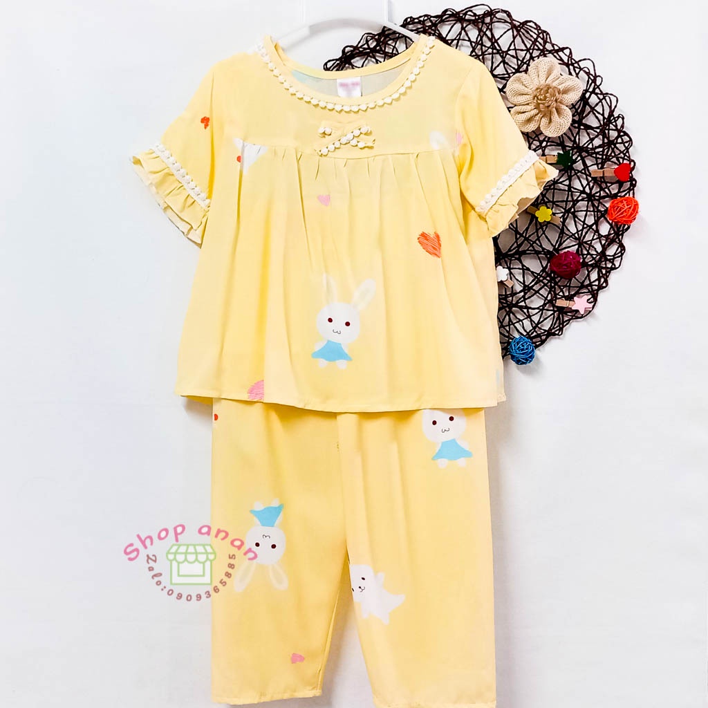 Bộ tole tay ngắn quần dài bé gái 16-17kg