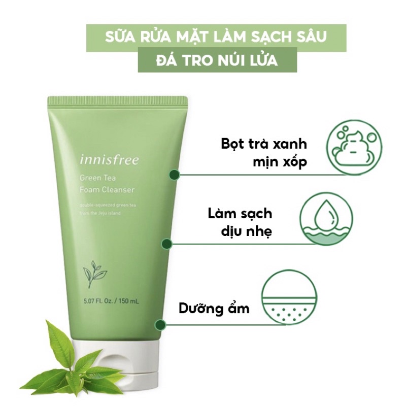 [MẪU MỚI] Sữa Rửa Mặt Trà Xanh Innisfree Green Tea Foam Cleanser 150ml - Muse House