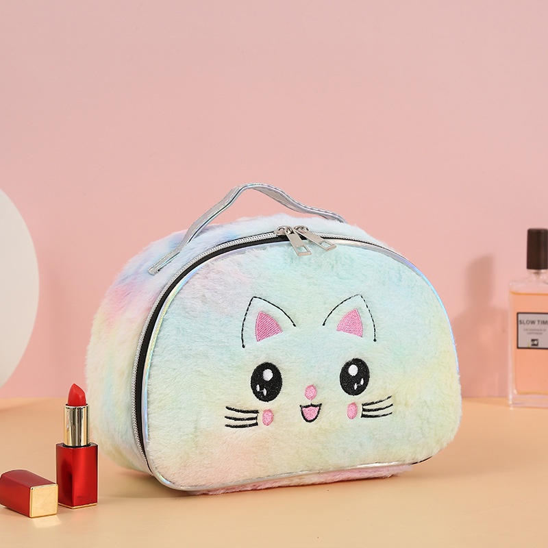 Túi Đựng Mỹ Phẩm Có Khóa Kéo Hình Mèo Hoạt Hình Đáng Yêu