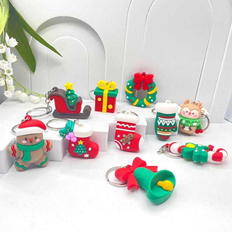 Móc khoá Noel cao su đặc