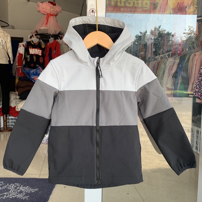 Áo khoác lót nỉ chống nước cho bé trai, bé gái xuất dư xịn 2-5 tuổi.