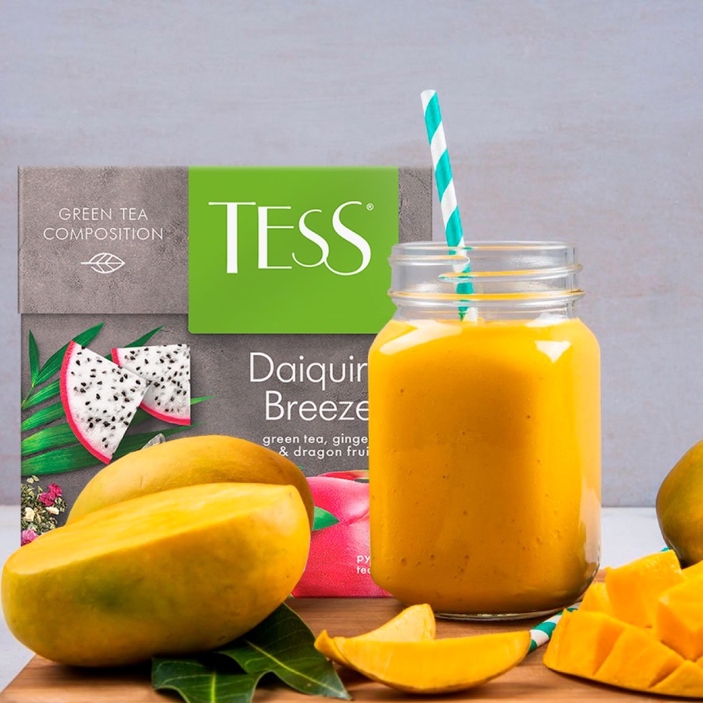 Set 3 hộp trà Tess Green Tea Hương Trà Xanh Tươi Mát 20 gói/hộp