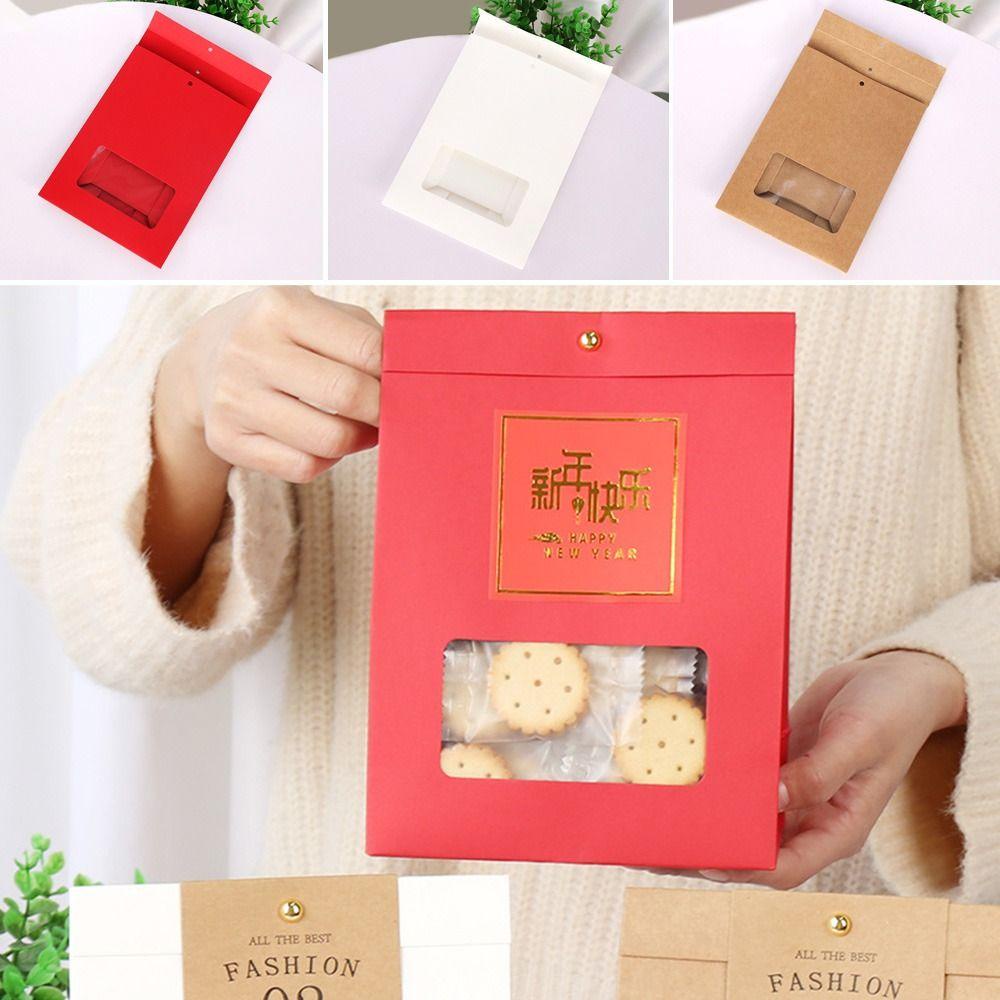 SUENIN Set 5 Túi Giấy Đựng Bánh Kẹo Họa Tiết Bông Tuyết Xinh Xắn