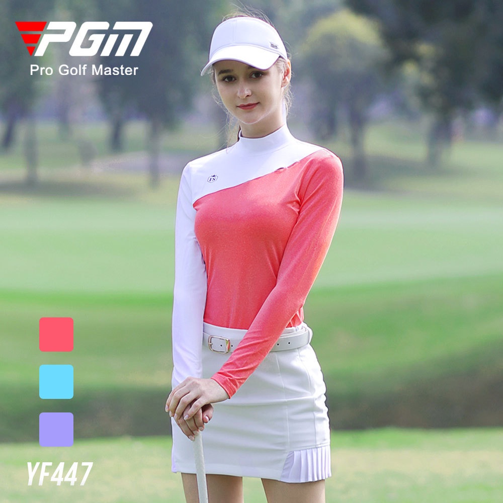Áo Thun Đánh Golf PGM YF447 Tay Dài Chống Mồ Hôi Giữ Ấm Co Giãn Thời Trang Thu Đông Cho Nữ