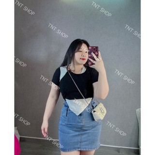 ÁO THUN TAY NGẮN PHỐI XÍCH [TNT SHOP BIGSIZE 60KG 90KG]