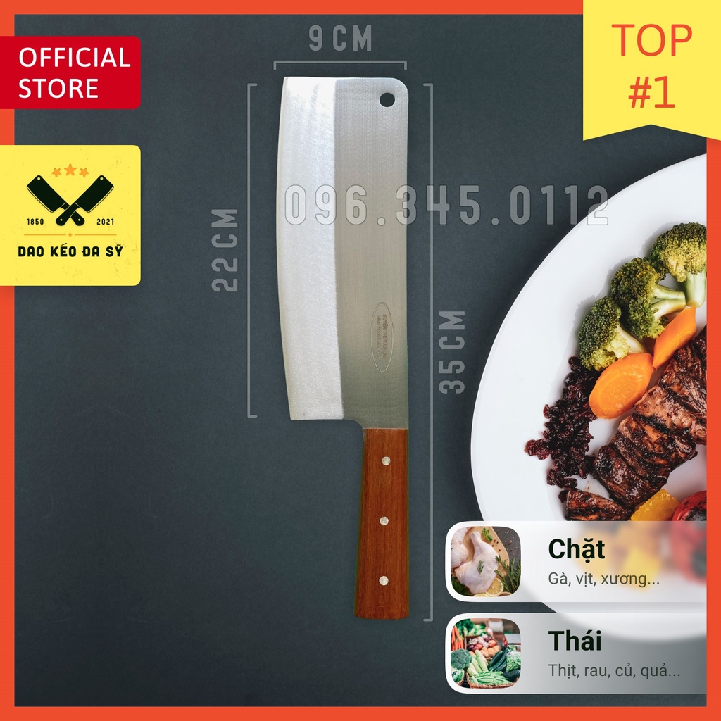 Dao chặt gà, chặt vịt, chặt xương - Dao Đa Sỹ - thép Nhật trắng không gỉ