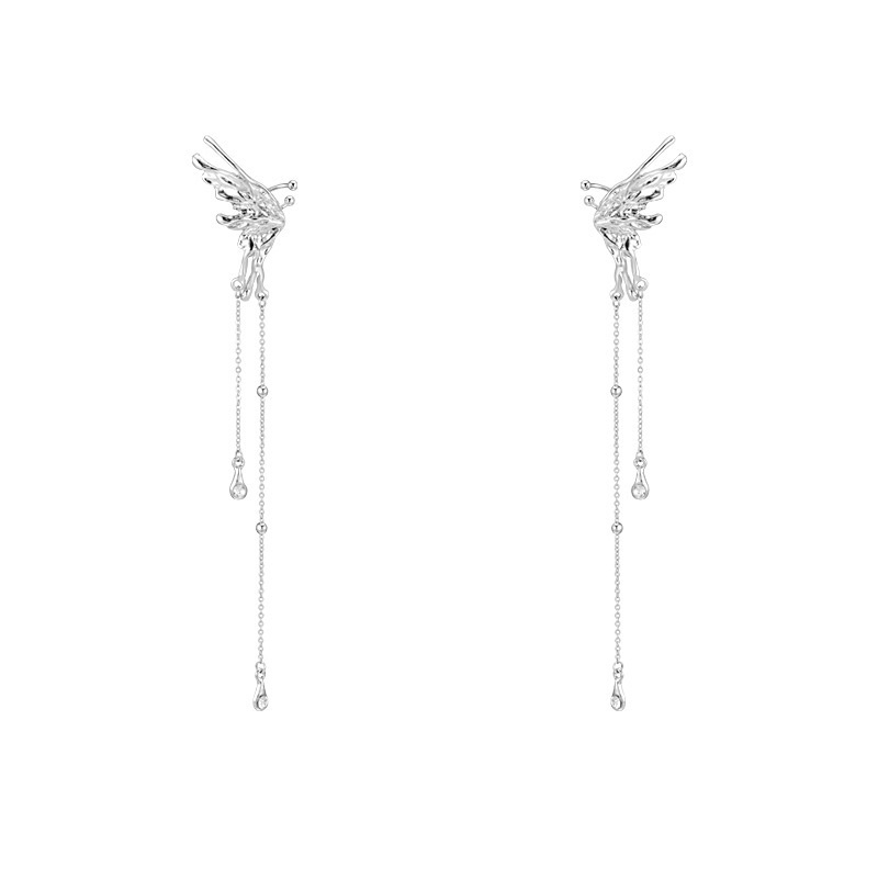 Nzjr Bông Tai Hợp Kim Dạng Kẹp Không Cần Lỗ Hình Bướm Thời Trang Cho Nữ