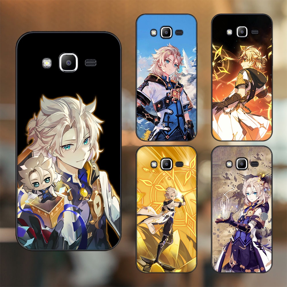 Ốp lưng Samsung J2 Prime, J3 2016, J5 2015 viền đen in hình Albedo Genshin Impact